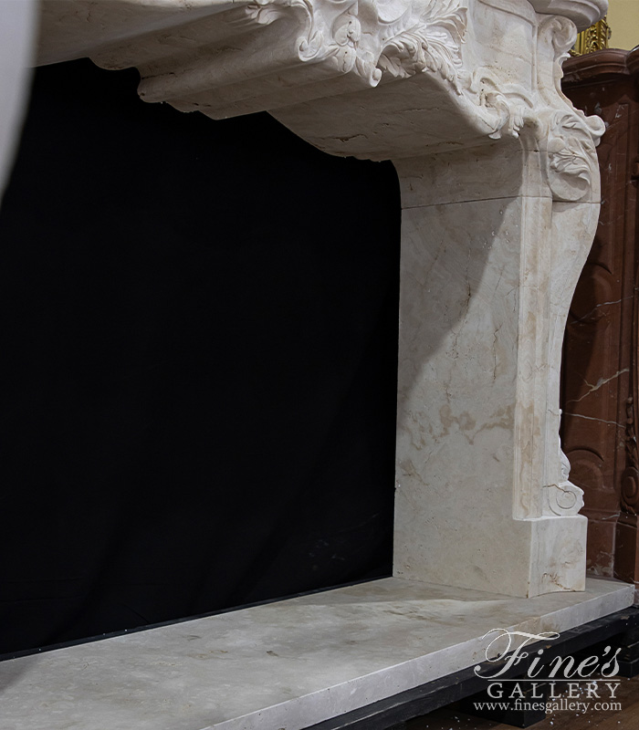 Marble Fireplaces  - Oversized French Style Mantel In Italian Roman Travertine  - MFP-2083